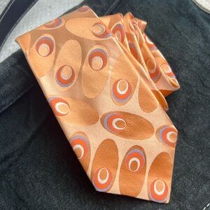 Ted Baker necktie Men Tie 100% silk handtailored bright multicolor orange